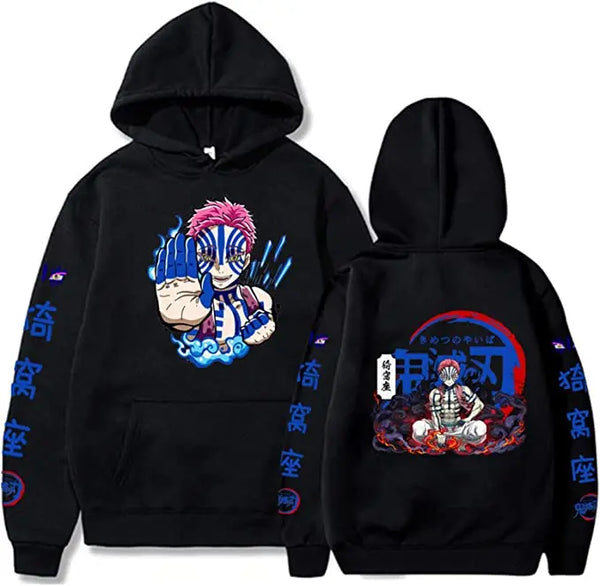 Akaza Anime Hoodie Für Herren – Langarm Kapuzenpullover Mit Comic-Print | Streetwear Aus Polyester-Baumwolle